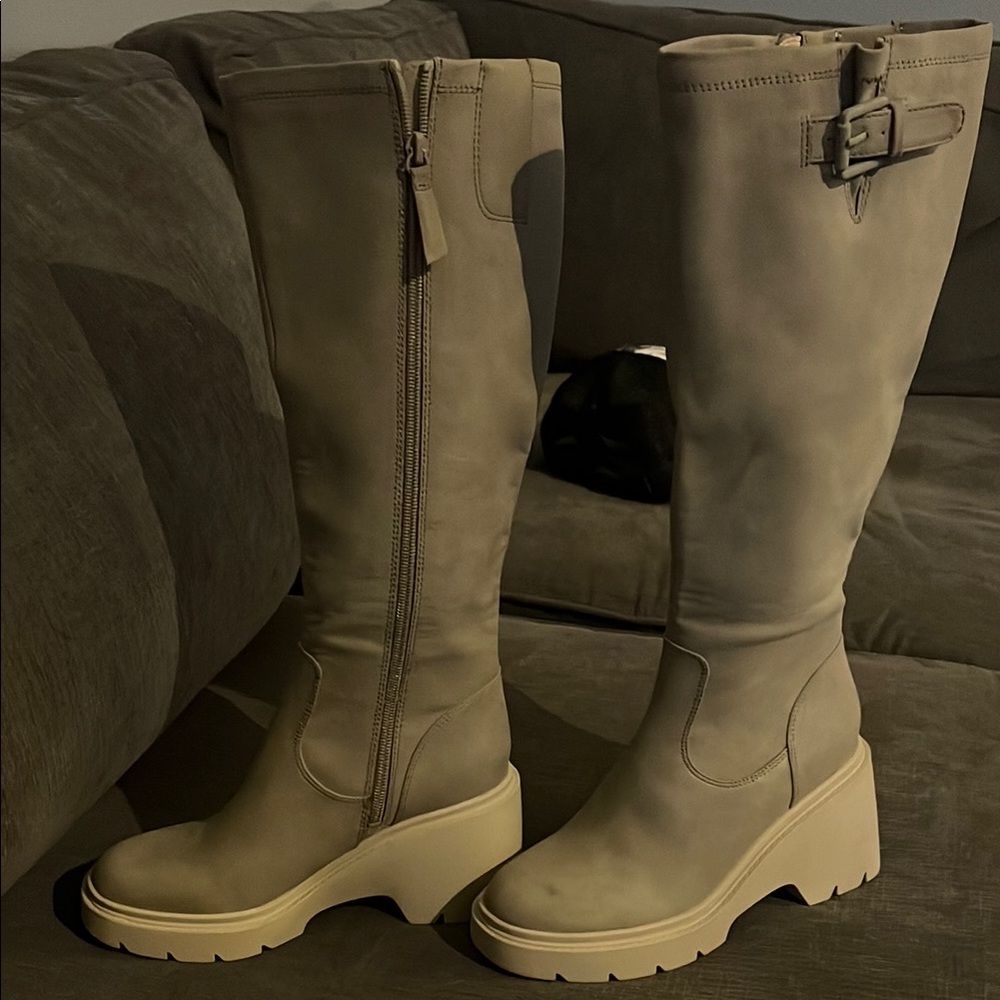 SOUL Naturalizer Tan Over the Knee Boots Suede Finish
